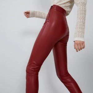 (ON SALE) Super Flattering Zara Burgundy Vegan Leather Pants